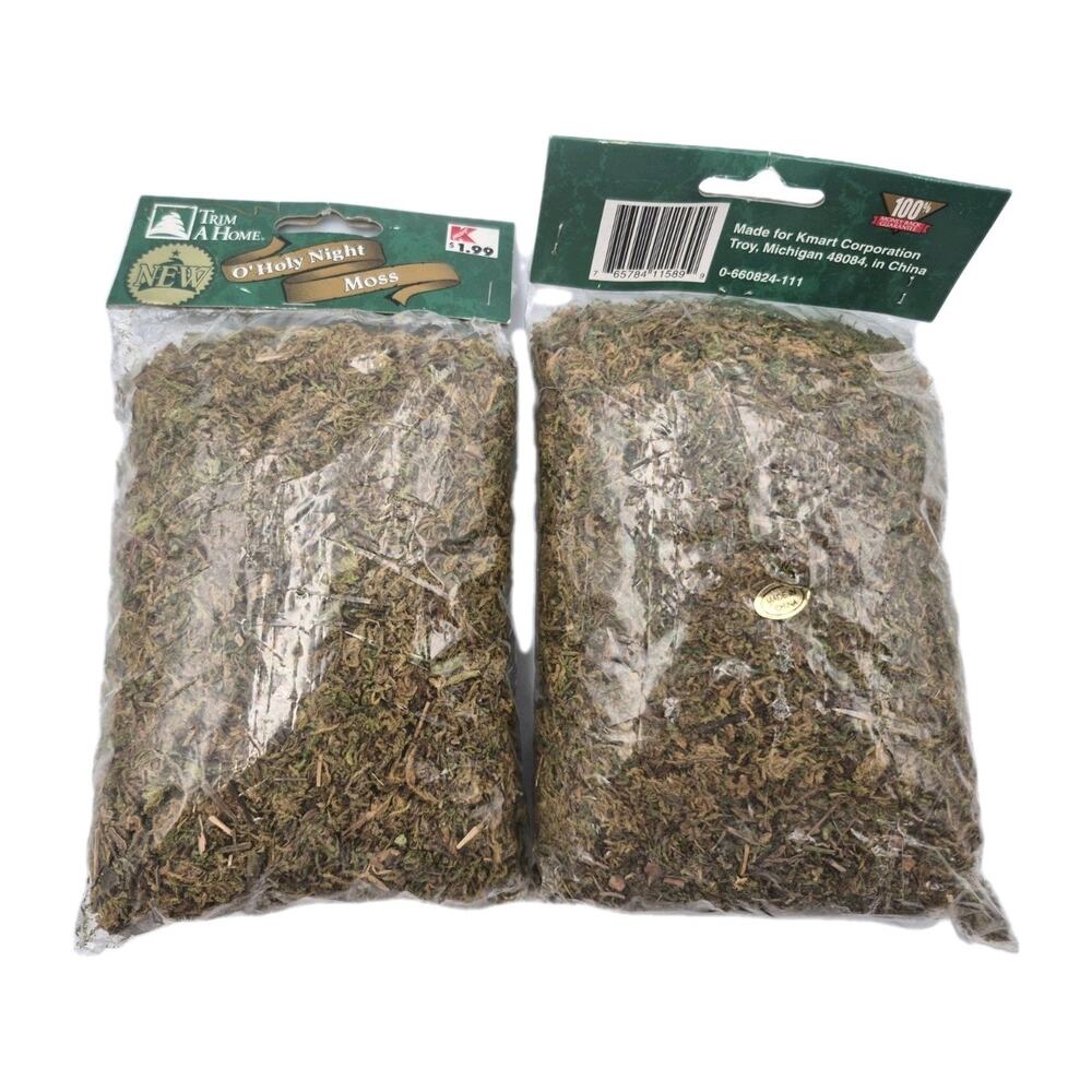 Vintage Trim-a-Tree O Holy Night Decorative MOSS 2 Sealed Packs